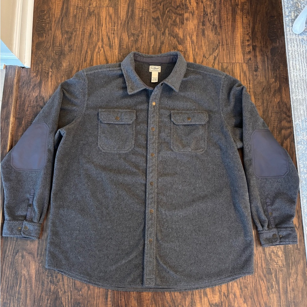 L.L. Bean Men's Charcoal Shirt Jacket Shacket size XXL 2XL
